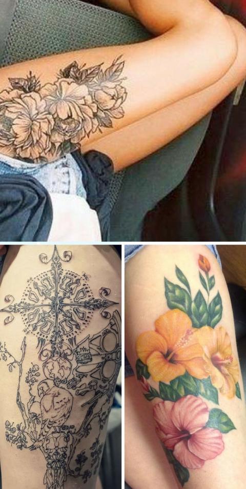 Oberschenkel tattoo frauen Oberschenkel Tattoos