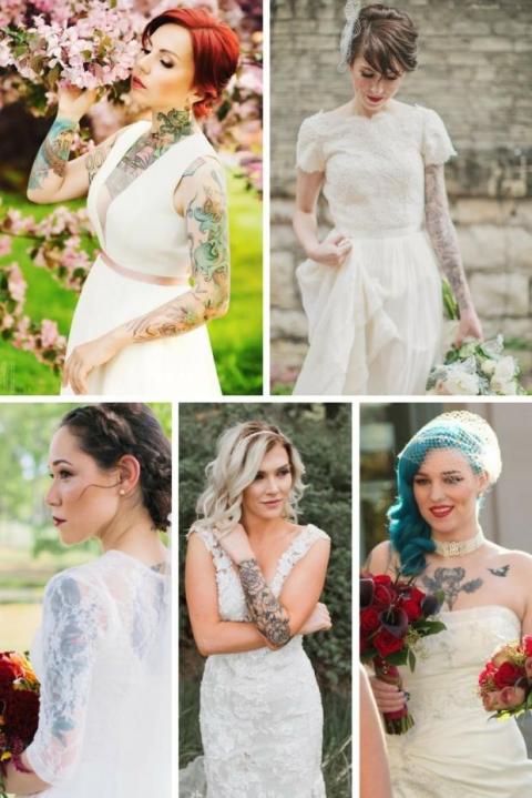 Tattoos Und Brautkleider Ein Schoner Effekt