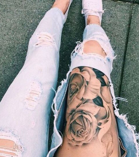 Bein tattoo frauen Tattos &